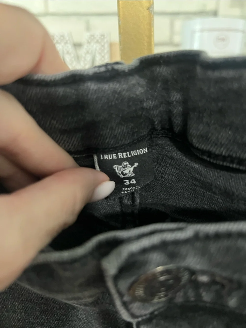 True Religion Men’s Black Washed Skinny Jeans